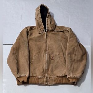 Mens Carhartt 14806 Quilt Lined Hooded Jacket Heavy Duty 2XL